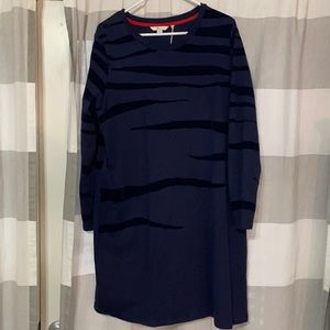 NWT Boden sweatshirt dress with velour zebra stripes size 16